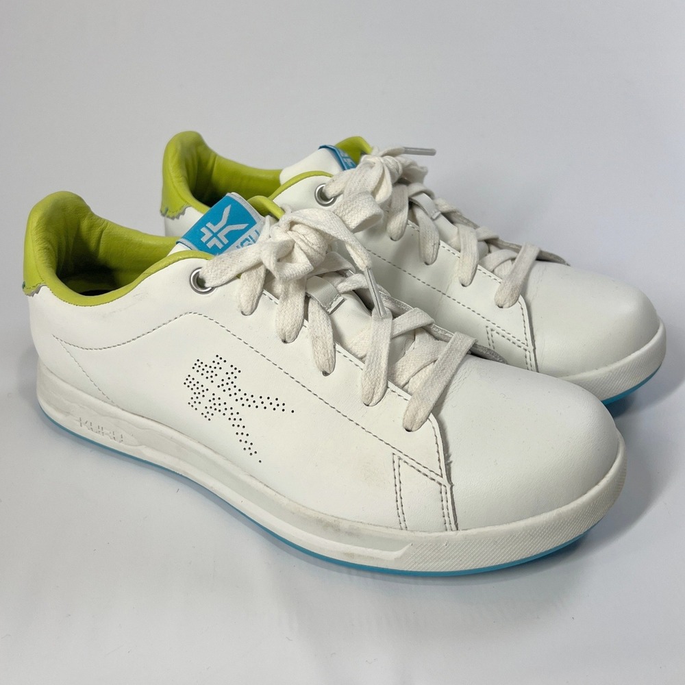 KURU Roam Classic Court Sneakers White Leather Sneakers Athletic Shoes Size 7.5